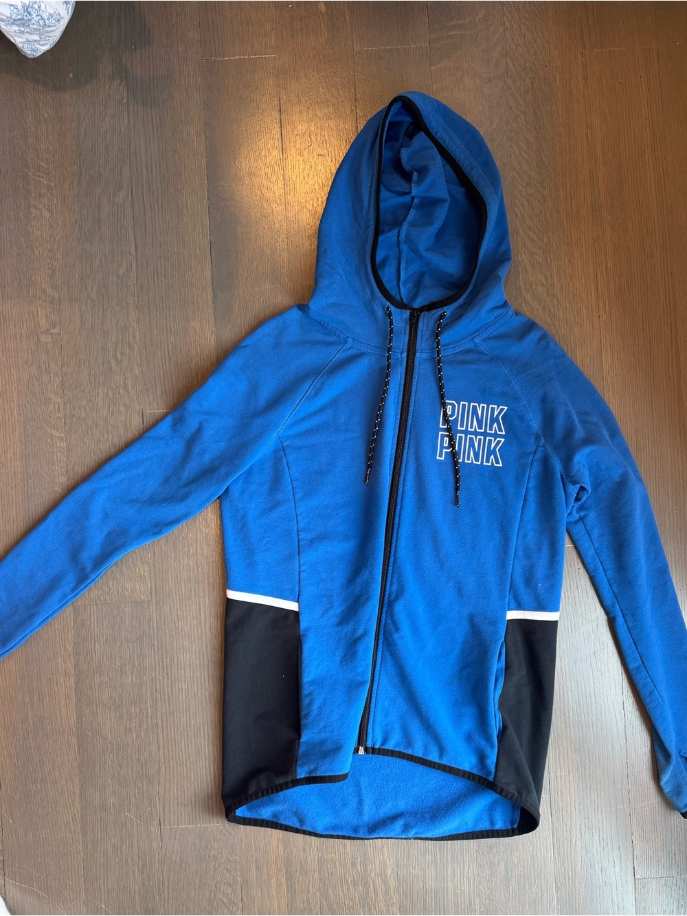 Victoria's Secret PINK Blue and Black Hooded Jacket
